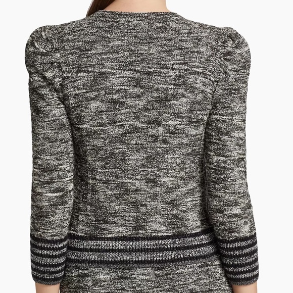 L’AGENCE Jenni Black & White Waffle Stitch Cardigan NEW - Picture 5 of 8